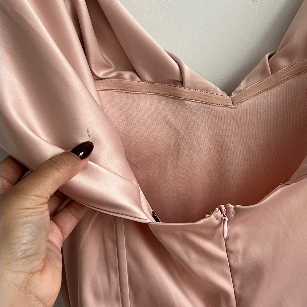 NWT LEAU Blush Elegant Off-Shoulder  “Divine Satin Corset Dress”! - Picture 8 of 11